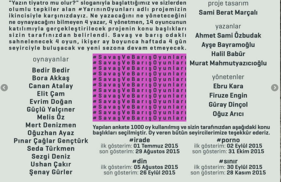 İkinci Kat 2015 Yaz Programı