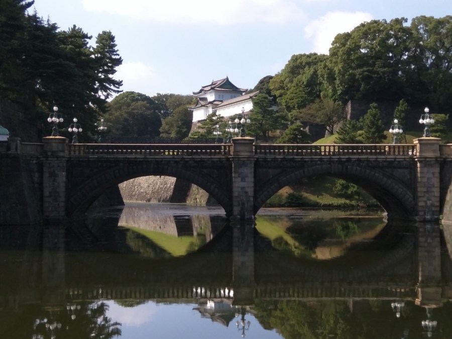 Japon İmparatorluk sarayı ve Nijubashi köprüsü